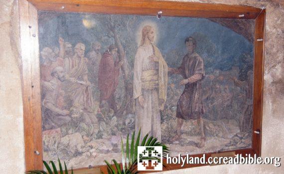 革責瑪尼窟內的壁畫:「猶達斯親吻耶穌」